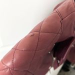 ANINE BING Lamb Leather Cherry Red Quilted Moto Bomber Jacket Size XS edgy biker Photo 6