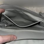 Nordstrom Genuine Leather Crossbody Saddle Bag Gray w Snakeskin Print Purse Photo 12