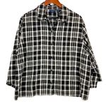 Westbound  18 Plus Black Plaid Linen 3/4 Top Beach Lounge Vacation Summer‎ Casual Photo 0