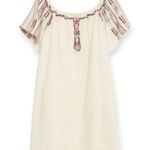 ZARA | XS | Embroidered Off The Shoulder Gauzy Short Sleeve Cover Up Mini Dress Photo 3