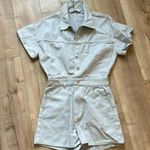 ZARA NWT  Metallic Denim 100% Cotton DustyBlue Shimmer Short Romper 6929/201 Sz S Photo 6