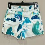 AG Adriano Goldschmied AG Alexxis High Rise Shorts Tie Dye Denim Sz 24 NWT Cutoffs Multi-Color Wedgie Photo 1