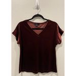 Anthropologie SANCTUARY Holy V-Neck Velvet Burgundy Blouse Photo 2