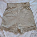 NWTS Risen Jeans Linen Blend High Waist Shorts Women's Small Light Tan Photo 1