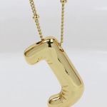 Bubble Balloon Letter J Initial Necklace Gold Photo 2