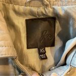 Joie  Lamb Leather Silk Taupe Gray Military Jacket Size XS Photo 3