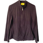 St. John  Spa Brown Embellished Zip Front Lightweight Jacket size small Photo 0