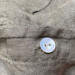 Elena Baldi 100% Linen Collared Button Shirt Dress With Pockets Olive Green Size XS Photo 6