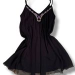 EXPRESS  Black Purple Beaded Flowy Fairy Whimsigoth Party Dress Women’s XS LBD Photo 5