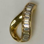 Swavorski Vintage Swarovski Baguette Gold Twist Pendant & Earring Set – Swan Signed Photo 5