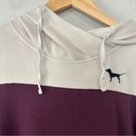 PINK - Victoria's Secret Victoria’s Secret PINK Hoodie Sweatshirt Small Burgundy Gray Colorblock Dog Logo Photo 4