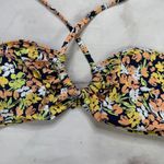 Roxy Juniors Beach Classics Halter Bikini Top Size M Navy Blue Floral New Photo 2