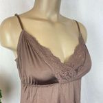 Hanky Panky  Brown Satin Sleeveless Sleep Slip Dress L Photo 2