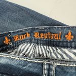 Rock Revival Jeans Size 27 Denisa Straight Buckle Cotton Stretch Bling Stitch Photo 9