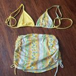 Romwe  Yellow Floral Chic Feminine Festival Dainty Summer Bikini Set Size Medium Photo 0