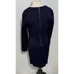 Shoshanna  Long Sleeve‎ V Neck Dress Navy Blue Quilted Career Size 12 Photo 3