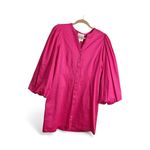 ALDEN ADAIR Hot Pink Button Front Puff Sleeve Mini Dress Size L Size L Photo 4