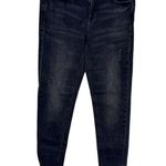 ZARA Women's Jeans Ankle Zip Raw Hem Mid-Rise Denim Fading Stretch Black Sz. 2 Photo 0