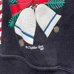 Vintage 80s Gopher Sport Ugly Christmas Print Collared Granny Sweatshirt Black Size L Photo 1