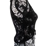 Voice Cropped Semi Sheer Lace Tank Top Wide Strap Floral Sexy Rave Party White Size L Photo 3