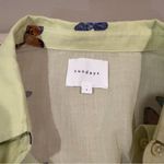 Sundays  Butterfly Flutter Print Button Down in Lime Photo 3