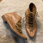 Free People  Truxton Lace Boots Size 38 Leather Pointed Toe Women's Brown Photo 0