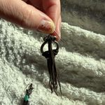 Handmade Bohemian real Leather & turquoise Tassel Earrings Photo 5