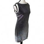 90's vTG ANDREA POLIZZI BLACK SILVER SPARKLE GLITTER COCKTAIL DRESS 6 medium. Photo 3