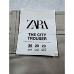 ZARA  The City Trouser Slim Fit Stretch Khaki Beige Casual Chino Pants Women's 29 Photo 4