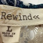 Rewind  Polyester Blue Print and Lace Yoke Size Large Photo 3