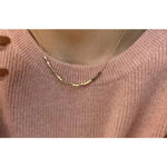 Boutique Trendy‎ Beaded Snake Chain Necklace | Yellow Gold Filled Photo 4