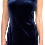 Joseph Ribkoff Vintage 90s Dress Size 6 Blue Velvet Mesh Cocktail Sleeveless Photo 0