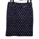 Alex Marie Women size 10 Pencil Skirt blue Red White zipper accents M AQG-B Photo 0