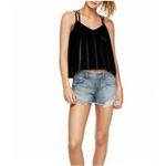 Victoria's Secret  PINK Black Velvet Cami Tank Top Size Oversized Medium‎ Y2K Photo 1