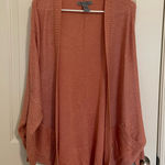 Olivia Sky NWOT women’s peach metallic 3/4 sleeve open cardigan sweater large Photo 0