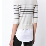 Veronica Beard Knot Mariner Striped Silk Cashmere Shirttail Sweater Top Photo 2