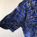 Banana Republic  Blue and Black Geometric Pattern Short Sleeve Crew Neck Top Photo 1