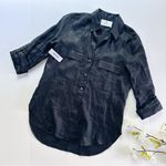 Aritzia NEW  Babaton Button Up Utility Linen Shirt Black Photo 10