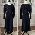 Vintage 80s Karin Stevens Black Corduroy Modest Prairie Dress 8 Photo 1