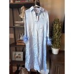 Sleeper Luna Maxi Dress with Detachable Feathers Blue Womens Size XS Photo 6
