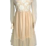 SheIn Fairycore Pastel Goth Damask Lace Renaissance M Midi Dress Sheer Long Sleeves Photo 1