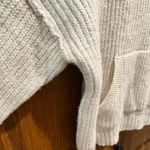 American Eagle  Cream Ribbed Knit Hooded Sweater - Size Medium Photo 5