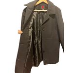 Gallery  Womens Quilted Black Trench Coat Button-Front Size L Photo 7
