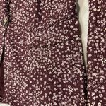 Free People  Maggie Floral Linen Blazer Jacket Women’s 6 Burgundy Boho Corpcore Photo 3