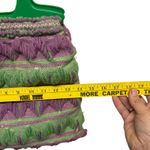 Vintage Novelty Woven Hand Bag Purple Green Lucite Handle Photo 5