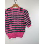 ZARA NWT Womens Cardigan Pink Striped V Neck Cropped Short Sleeve Sweater Small Photo 8