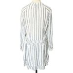 Rails  Jasmine Mini Dress in Marine Blue Stripe Linen Blend Smocked Waist Size S Photo 3