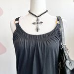 Banana Republic Black O Ring Tank Top,‎ Y2K, Edgy, Grunge, Punk, Clubwear, Cyber, Goth, Medium Photo 1