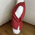 Liz Sport Vintage  Vest Womens Medium Red Boiled Wool V Neck Button Down Tie Back Photo 7