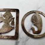 Vintage Aplaca Silver Dancing Women Pendant or Concho Set of 2 Photo 0